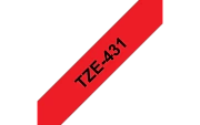 TZe-431  -  Текст Чёрный на Лента Красная (8 м)