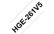 HGE -261V5 - Текст Чёрный На Лента Белая (8 м)