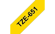 TZe-651  -  Текст Чёрный на Лента Жёлтая (8 м)