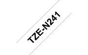 TZe-N241 - Текст Чёрный на Лента Белая (8 м)