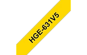 HGe-631V5  -  Текст Чёрный на Лента Жёлтая (8 м)