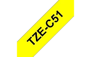 TZe-C51  -  Текст Чёрный на Лента Сверхъяркая жёлтая (5 м)