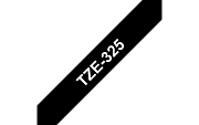 TZe-325  -  Текст Белый на Лента Чёрная (8 м)