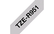 TZe-R951 - Текст Чёрный на Лента Серебряная (4 м)