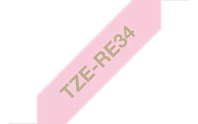 TZe-RE34  -  Текст Золотистый на Красящая лента Розовая (4 м)