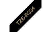 TZe-R334 - Текст Золотистый на Лента Чёрная (4 м)