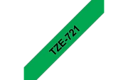 TZe-721  -  Текст Чёрный на Лента Зелёная (8 м)
