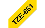 TZe-661  -  Текст Чёрный на Лента Жёлтая (8 м)