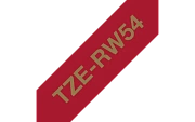 TZe-RW54 - Текст Золотистый на Лента Темно-Красная (4 м)