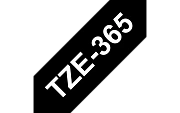 TZe-365  -  Текст Белый на Лента Чёрная (8 м)