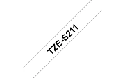 TZe-S211 - Текст Чёрный на Лента Белая (8 м)