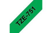 TZe-751  -  Текст Чёрный на Лента Зелёная (24 м)