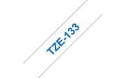 TZe-133  -  Текст Синий на Лента Прозрачная (8 м)