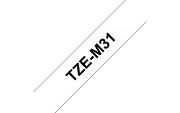 TZe-M31  -  Текст Чёрный на Лента Матовая прозрачная (8 м)